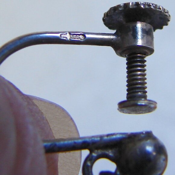 Sterling 835 Silver Delft Blue Windmill Drop/Dangle EARRINGS, Signed F54b - Picture 8 of 8